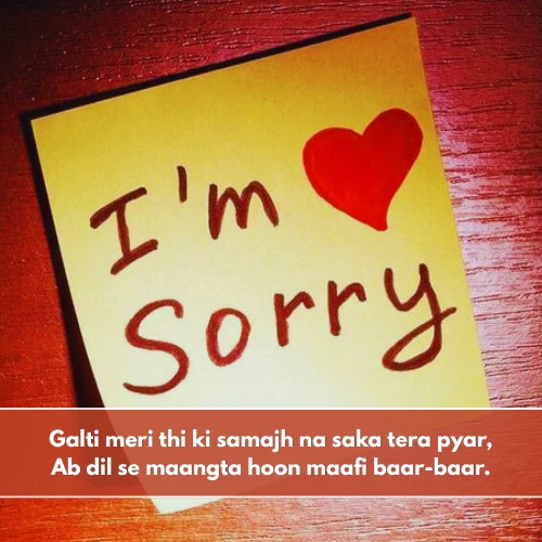 Love Sorry Shayari in English Love Sorry Shayari in English