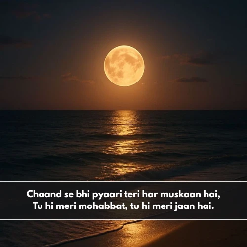 Moon Shayari in English 2 Line Love Moon Shayari in English 2 Line Love